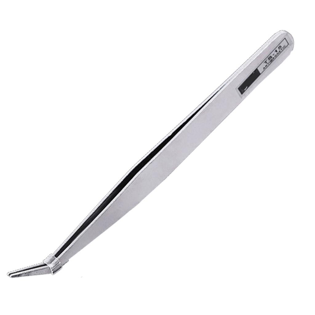 2 Types Stainless Steel Tweezers Nail Art Tweezers Manicure Accessory Tools (bend)
