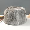New Winter Outdoor Man Real Rabbit Fur Hat Natural Warm Rabbit Fur Hats Male Quality 100% Genuine Rabbit Fur Caps