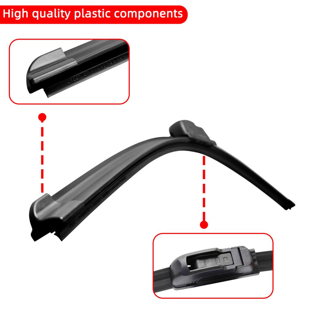 Car Windshield Wiper Blades Hook Universal Soft Rubber Frameless Bracketless Car Wipers 14" 16" 17" 18" 19" 20" 21" 22" 24" 26"