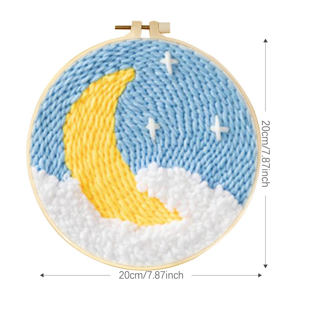 Punch Needle Starter Kit DIY Handicraft Kit for Beginners Adults Moon Needle Punch Embroidery Kit DIY Crafts Gift
