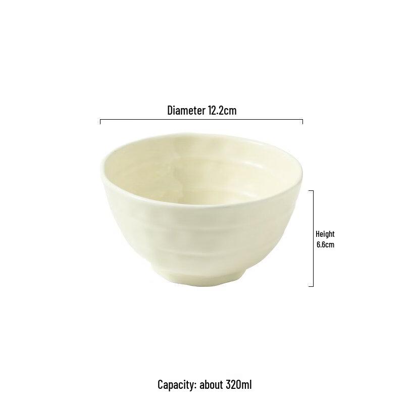 Abay Hand-Pinched Cream Style Ceramic Rice Bowl