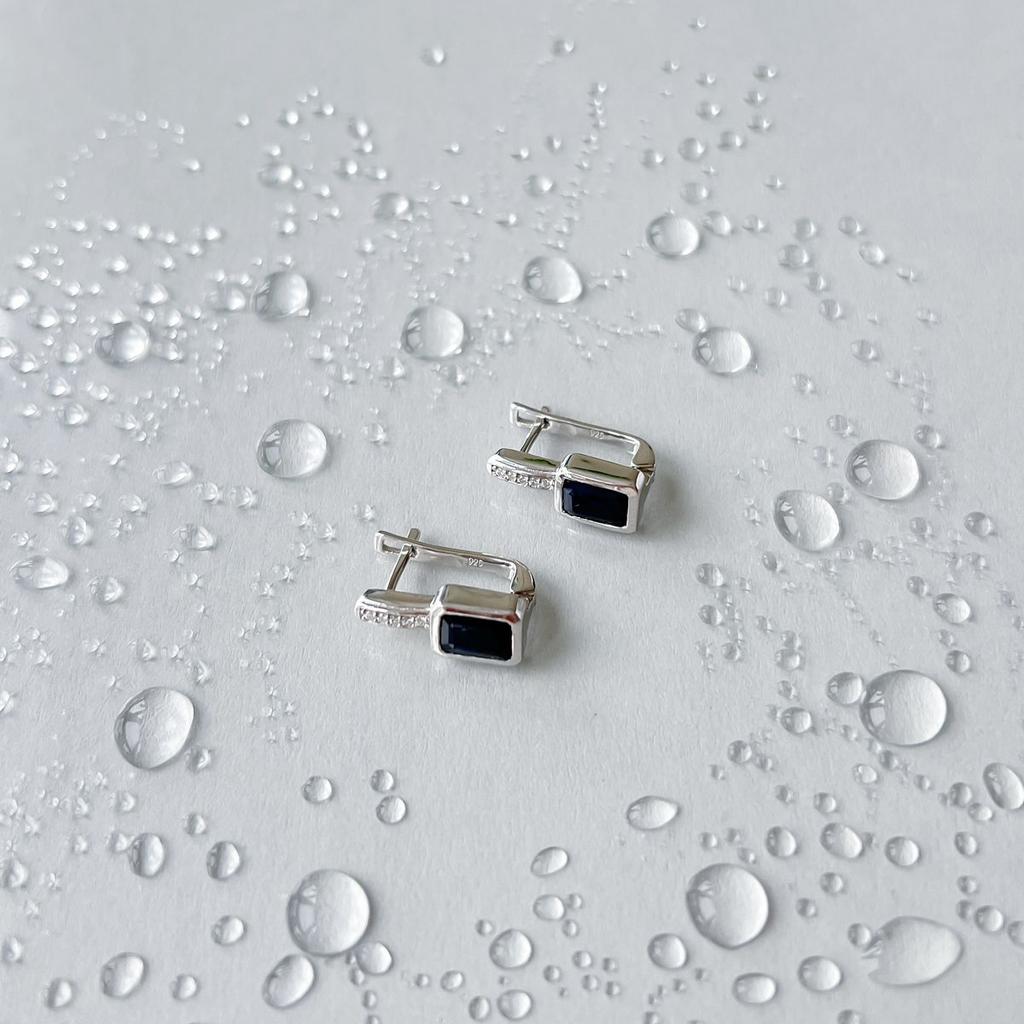 Silver Earrings with Natural Sapphire 2.363ct (2150527)