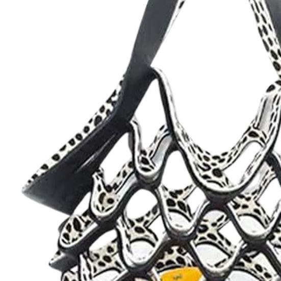 Ručně vyráběná skládací taška tote s vysokou nosností, velkokapacitní, víceúčelová, dutý design, taška na ovoce a zeleninu