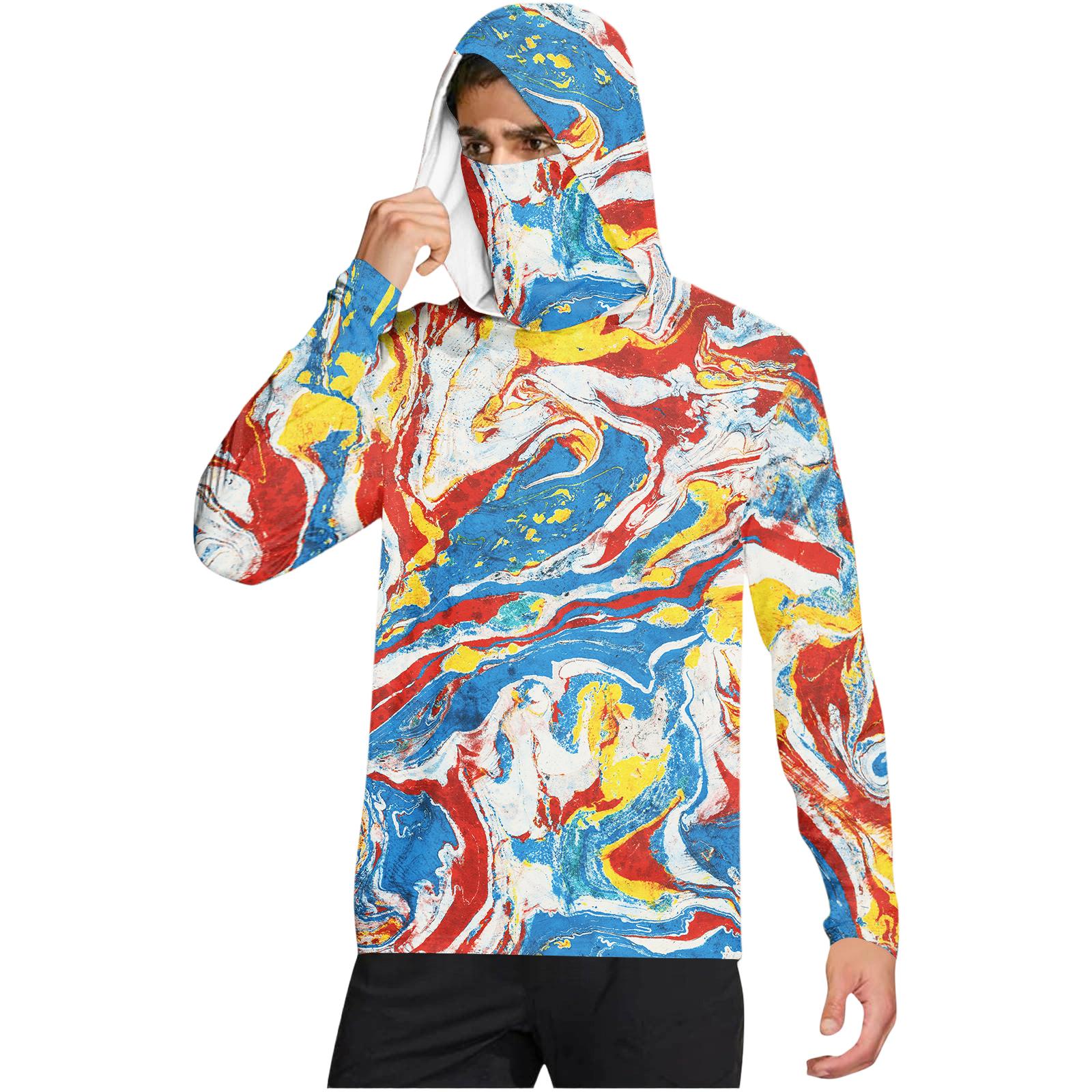 

Men s Casual Hooded Long Sleeve Sunscreen Top XL жовтий