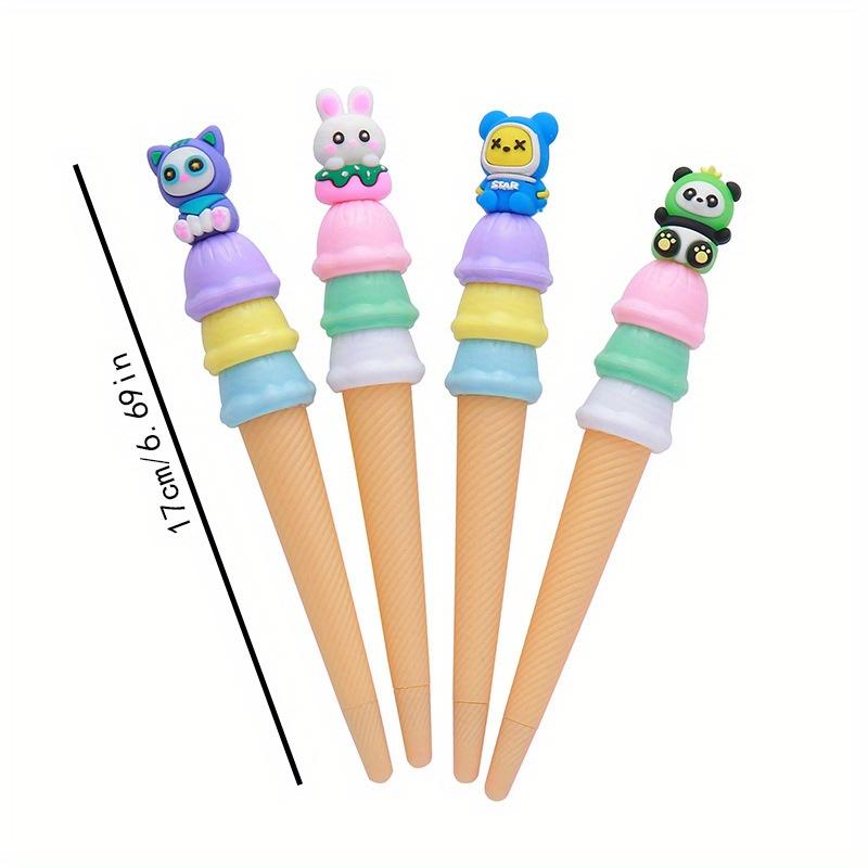 Back To School Season 10pcs 0.5mm Cute Pet Ice Cream Styling Neutral Pen Cute Stationery Cone Pen Writing Tools Prize Gift Signing Pen