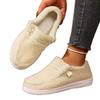 New Lace-up Large-sized Flat Single Shoes for Women, One-foot Fleece Lace-up Lazy Board Shoes