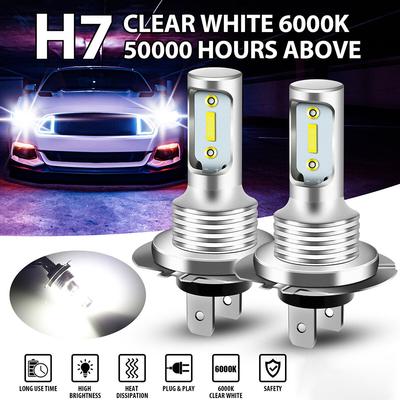 2 Stück H7 LED-Scheinwerferlampe, Auto-Nebelscheinwerfer, Fern- und Abblendlicht-Umrüstsatz, 6000 K, 110 W, ultraweiß