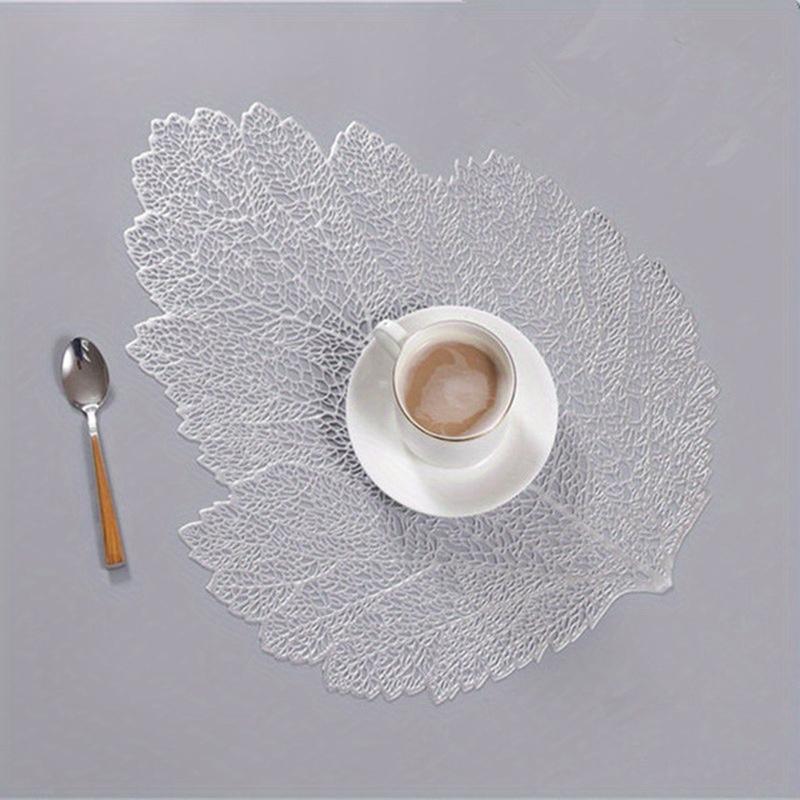 Tischset für Esstisch, Untersetzer, Blatt-Simulationspflanze, Tasse, PVC, Couchtischmatten, Küche, Weihnachten, Heimdekoration