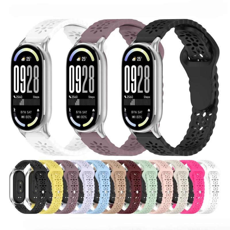 Silicone Strap for Xiaomi Mi Band 10 9 8 NFC Sport Rubber Bracelet Wristband Correa Xiaomi Smart Band 8 9 10 NFC Accessories