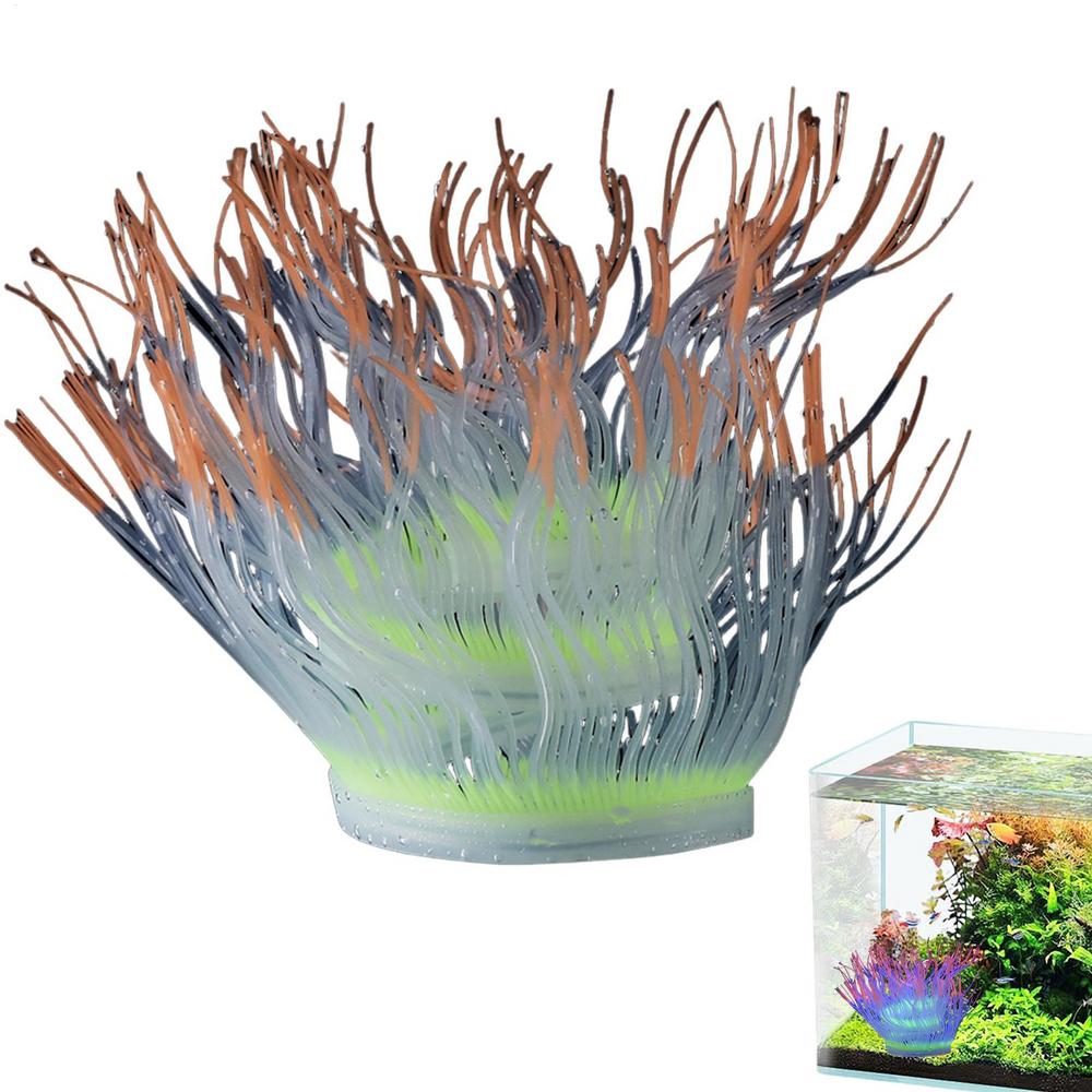 Sea Anemone Decorations For Aquarium Sea Anemone Ornaments Silicone For Fish Tank Artificial Aquarium Decorations For Freshwater