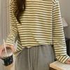 This Thin, Round-neck, Loose, Slimming, Versatile Long-sleeved T-shirt Is A Fashionable Striped Base Layer for Women in Autumn and Winter