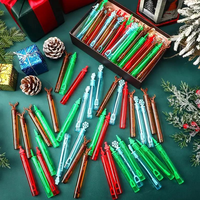 12-36Pcs Christmas Bubble Wand Tube Empty Soap Bottle (Liquid Not Included) Christmas Party Home Decoration New Year Kids Gifts