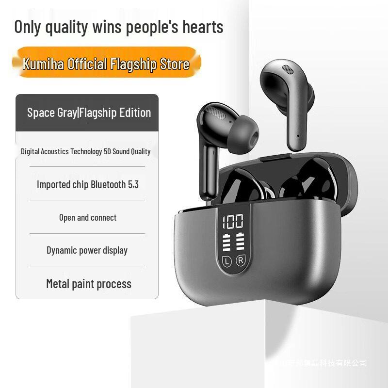 2026 High-Quality Noise-Cancelling Bluetooth Earbuds with Long Battery Life & Display, Compatible with Huawei, Apple, Xiaomi