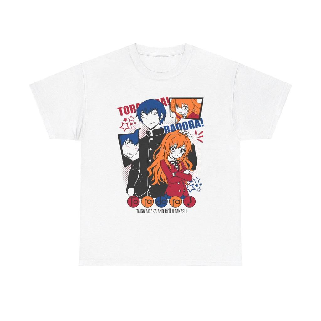 Toradora Anime Tshirt Taiga Pattern Tshirt Mens and Womens Summer Pure Cotton Loose and Fashionable Short Sleeved Top