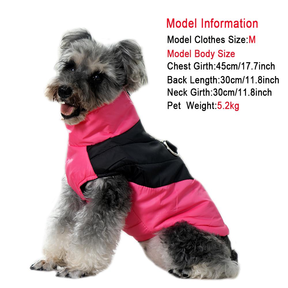 Winter Welpenkleidung Hundejacke mit D-Ring für Kleine Mittelgroße Hunde Katze Gemütlich Warm Winddicht Haustierweste Mantel Yorkie Schnauzer Kostüm