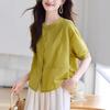 Light Short-sleeved Shirt Women's Summer New Fashion Loose Large Size Age-reducing Cardigan Top