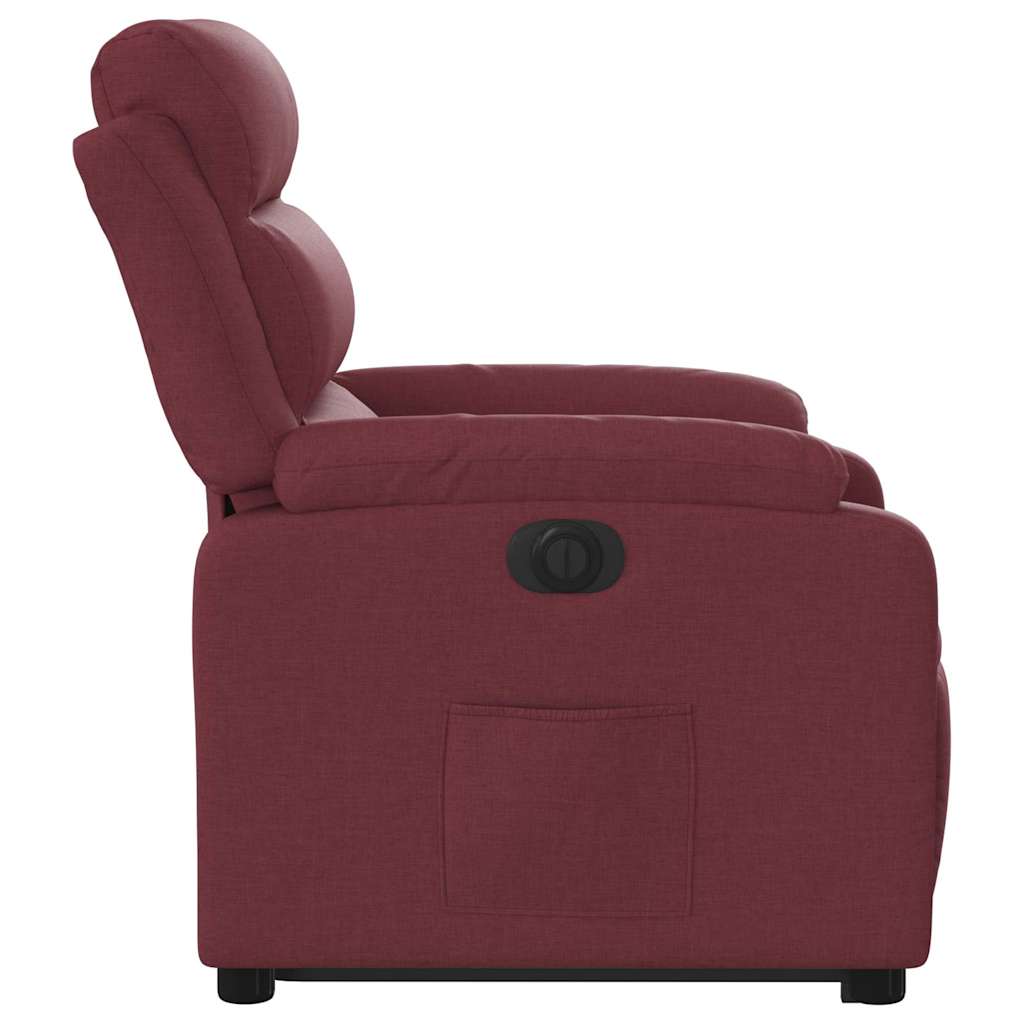 Recliner Chair with Lift Assistance Electric Wine Red Fabric