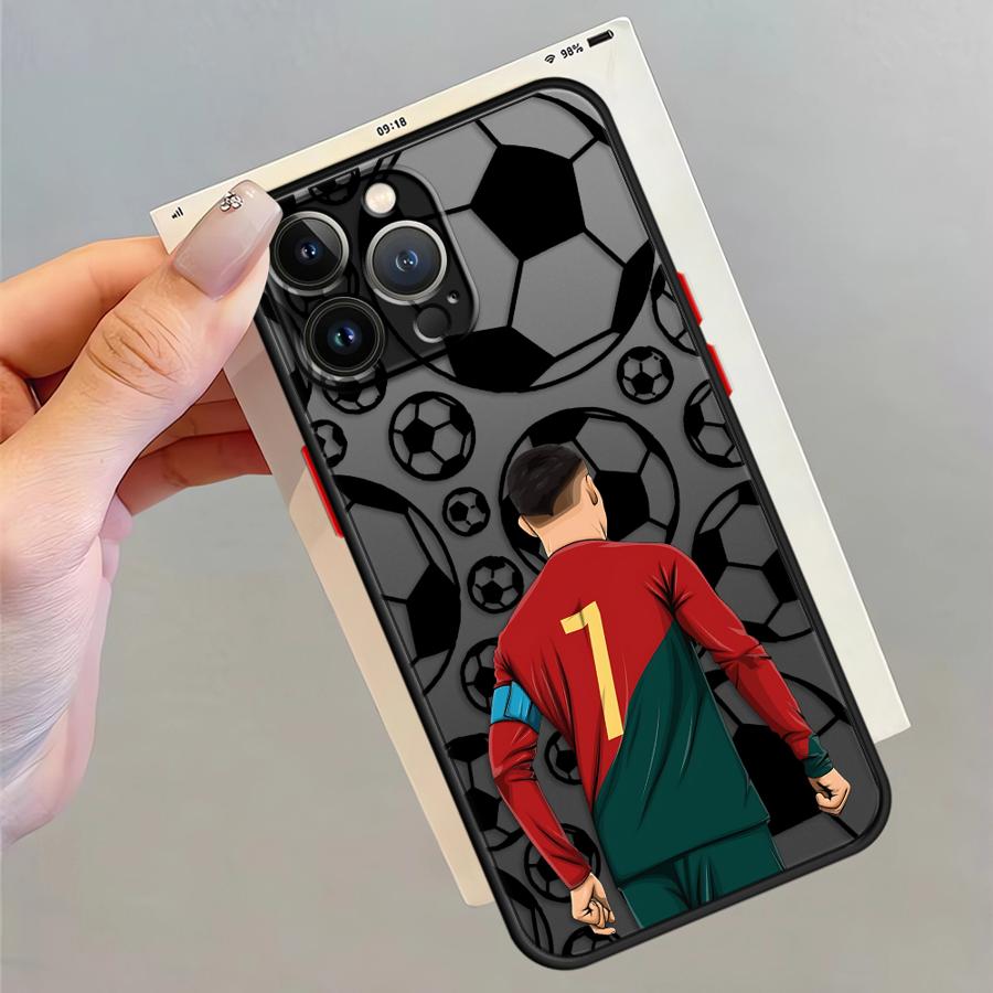 

Soccer Football Number Funda Back Phone Cover Case for iPhone 17 Pro Max XS XR 13 Mini 16 Plus 12 14 15 11 7 8 SE Air iPhone17