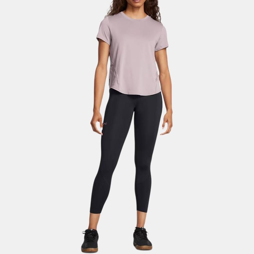 Under Armour Vanish Elite Vent Breathable Loose Casual Solid Color Crew Neck Short Sleeve T-Shirt Women T-Shirts Fatigue-Gray 1386400-015