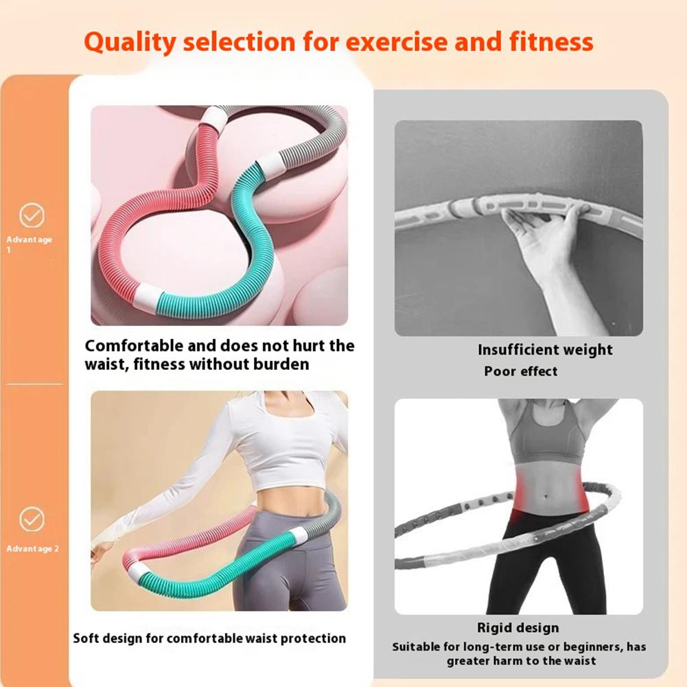 Soft Spring Hoop Foldable Spring Tube Yoga Circle Fitness Waist Tummy Tightening Equipment Women Weight Loss Yoga Loop for Home