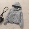 Damen Leichte Daunenjacke Mode Warm Winddicht Slim Weiße Entendaunen Kapuze Reife Damenjacke