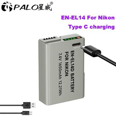 EN-EL14 1650mAh USB Type C EN-EL14a EN EL14 Battery for Nikon Df D5500 D5600 D3400 D3500 D5100 D5200 D5300 D3100 D3200 D3300