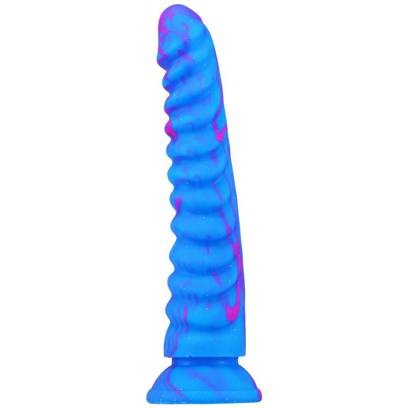 Dragon Scale Mixed Color Mini Simulation Penis Double Layer Liquid Silicone Giant Super Thick Female Sex Toys