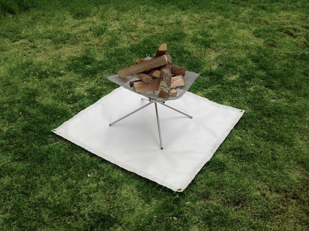 Bonfire stand protection sheet Yoshino structure with eyelets 920mm x 920mm White Co., Ltd. 3-layer