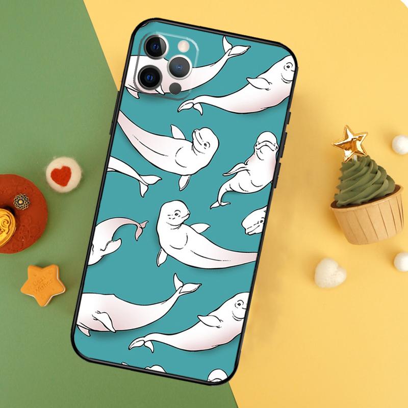 Blue Ocean Whales Pattern Phone Case For iPhone 17 16 14 13 12 11 15 Pro Max 12 13 Mini 16E 17 Air Shockproof Cover