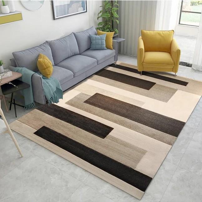 Minimalist Home Decoration Carpet Luxury Geometric Print Square Rugs Multi-Size Non-Slip Mats for Living Room Bedroom Etc