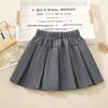 Academy Style Solid Pleated Skirt for Girls, Spring/Autumn Collection 2025