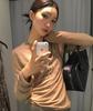 Korean Designer Letter Print Slim Fit Stretchy Base Layer Women's Top - New Spring Arrival.