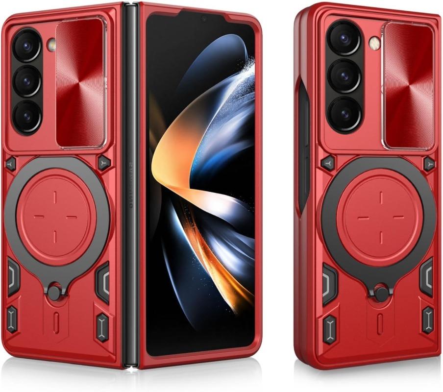

Чехол для Samsung Galaxy Z Fold 7 6 5 с магнитным креплением для камеры, защитным кольцом и подставкой на 360 градусов. Galaxy Z Fold7