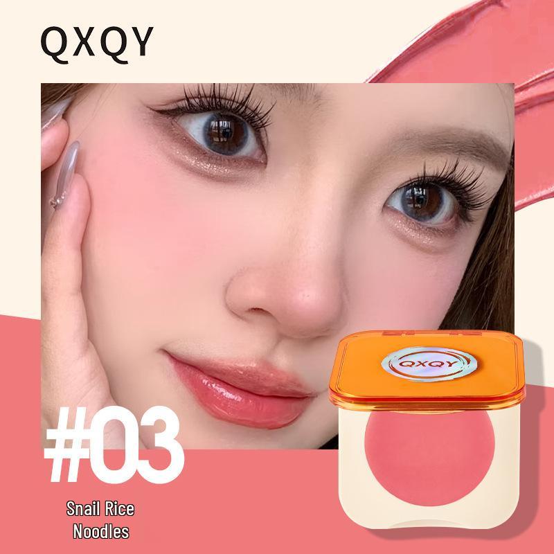 QXQY Hydrating Matte Cream Blush: Subtle Korean-Style with Whitening Contour and Cute Low-Saturation Color