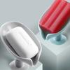 Soap Holder Drain Water Soap Dish Leaf Shape Soap Box Shower Soap Drainer Suction Cup Soap Container Modern Bathroom Accessories