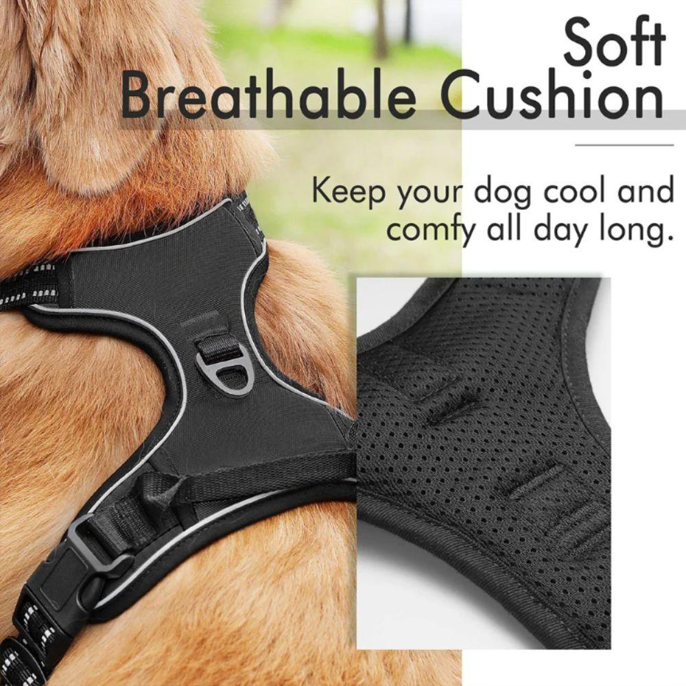 Adjustable Reflective Harness Soft Padded No-Pull Vest Easy Walking Pet Accessory  Large Dogs