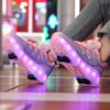 Children's Heely Shoes Four-wheel Summer Boys Luminous Detachable Girls Students with Wheels Sports Shoes