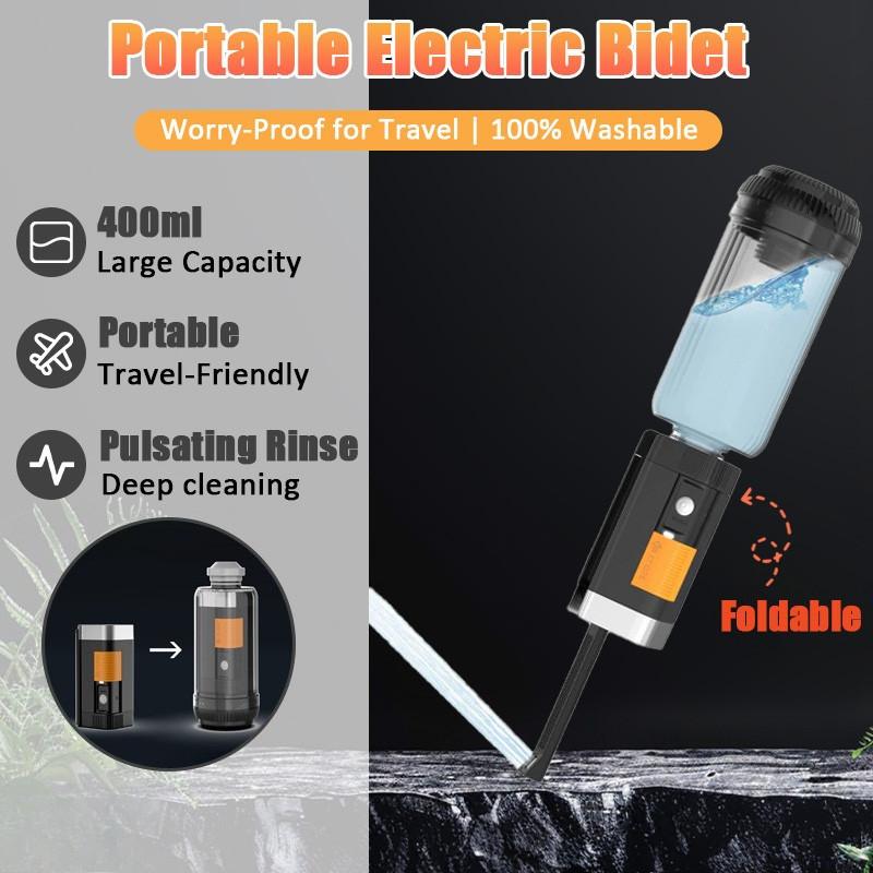400ml Large Capacity Portable Electric Bidet Travel USB Rechargeable Leak-Proof Bidet Sprayer Body Cleansing Device