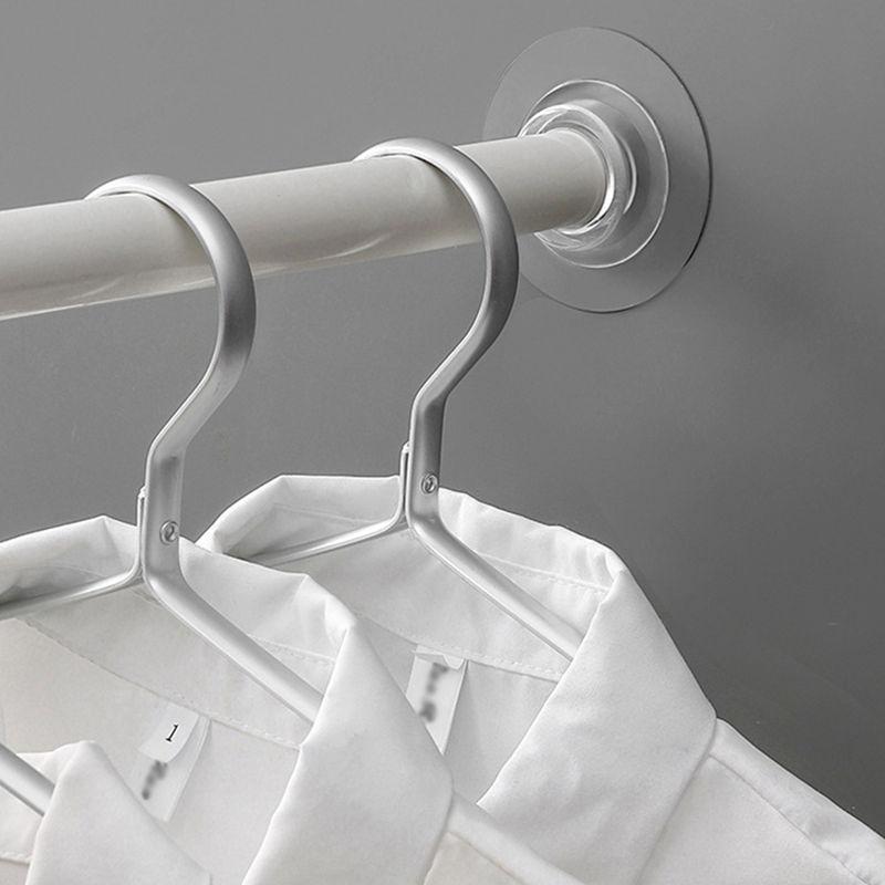 Suport Fix pentru Bară de Perdea Tip Pastă Fără Găuri Bară de Prosop Suport Raft pentru Bară de Agățat Transparent 4 Buc