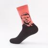 Trendy Men's Mid-Calf Character Portrait Cotton Socks