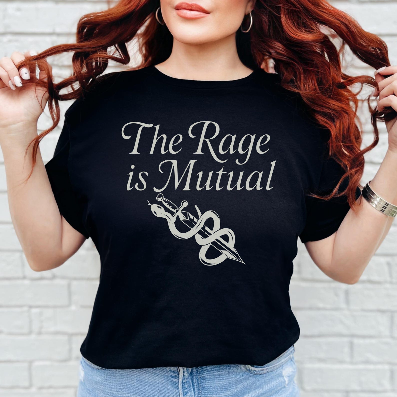 Feminist Gothic T-Shirt, Snake Dagger Graphic, Revenge Core XL