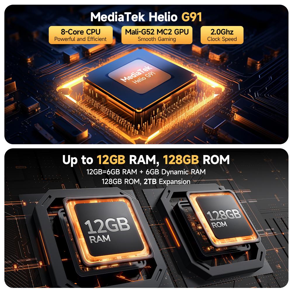 Ulefone Armor X32 4G Sağlam Telefon Android 14 Su Geçirmez Akıllı Telefon 12GB RAM 128GB ROM Cep Telefonu NFC