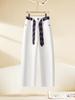 2025 A/W Women's Ribbon High-End Drapey Straight-Leg Jeans