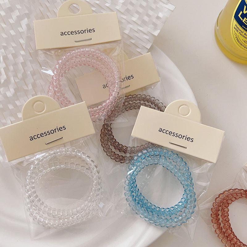 Korean Style Translucent Phone Cord Hair Tie - Seamless & Fashionable for Women