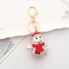 Keychain Pendant Sparkling Rhinestones Santa Claus Design Metal Keyring Decorative Key Holder Friends Bag