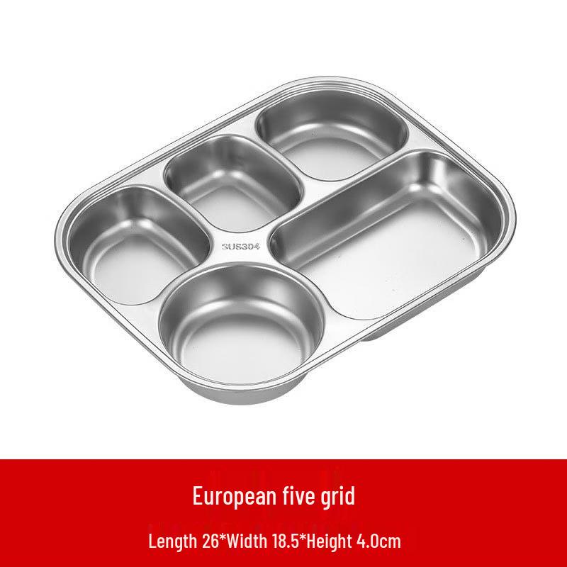 304 Stainless Steel Multi-Compartment Cafeteria Tray