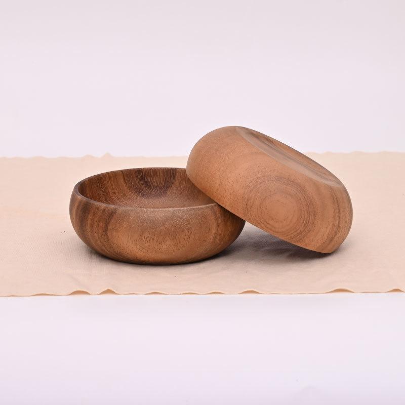 NEW Handmade Solid Wood Bowl Wooden Dining Tableware For Fruit Salad Dessert Rice Mixing Use 4