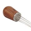 Wooden Handle Coffee Stirring Tool 8 Pins Coffee Needle Distributor  For Professional Coffee Shop