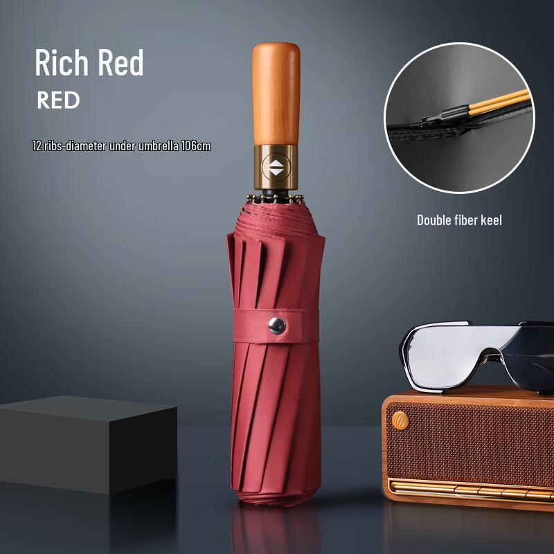 Premium 12-Rib Automatic Windproof & UV Umbrella