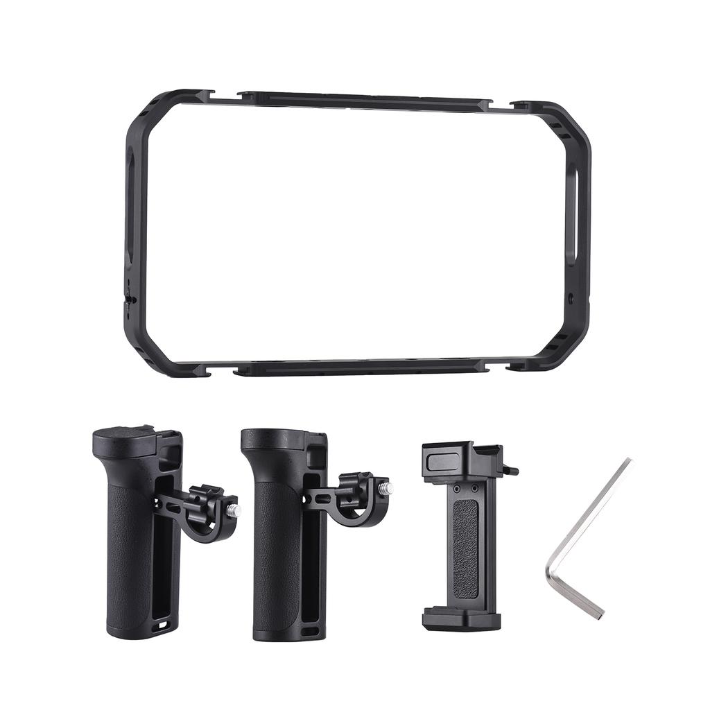 Portable Phone Video Rig Kit Smartphone Stabilizer for Video Recording Universal Phone Cage with Side Handles Cold Shoe